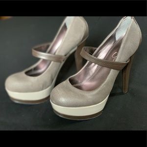 👠 JS-Cheetah  Storm Grey Platform Heels